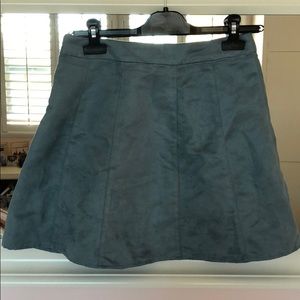 Suede A-Line Skirt